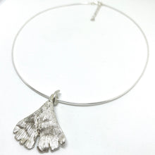Load image into Gallery viewer, Ginkgo large silver pendant with necklace
