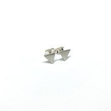 Load image into Gallery viewer, GEOM Triangle silver stud earrings
