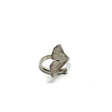 Load image into Gallery viewer, Ginkgo leaf silver ring nr.2 adjustable size
