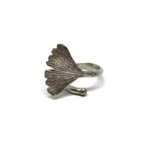 Load image into Gallery viewer, Ginkgo leaf silver ring no.1 adjustable size
