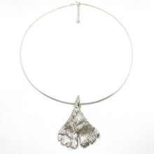 Load image into Gallery viewer, Ginkgo large silver pendant with necklace
