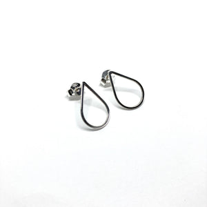 Drop silver stud earrings No. 3