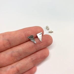 Raindrops - Triangle silver stud earrings