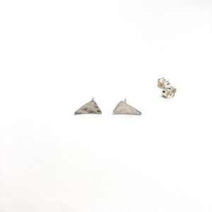 Raindrops - Triangle silver stud earrings