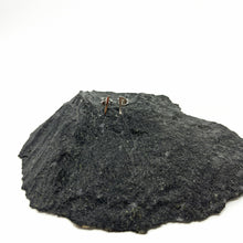Load image into Gallery viewer, Line silver and gold asymmetric stud earrings
