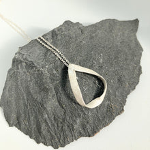 Load image into Gallery viewer, Flow silver drop pendant necklace
