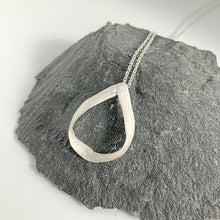 Load image into Gallery viewer, Flow silver drop pendant necklace
