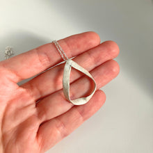 Load image into Gallery viewer, Flow silver drop pendant necklace
