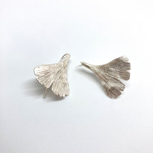 Ginkgo silver earrings