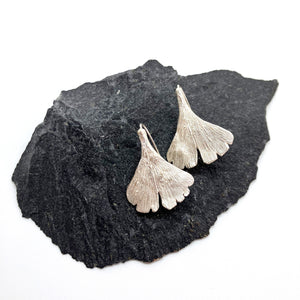 Ginkgo silver earrings