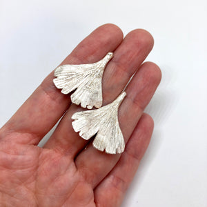 Ginkgo silver earrings