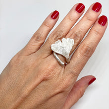 Load image into Gallery viewer, Ginkgo leaf silver ring adjustable size 50-54
