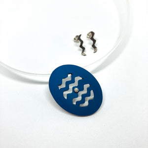 Wave necklace Nr.3 with silver earrings