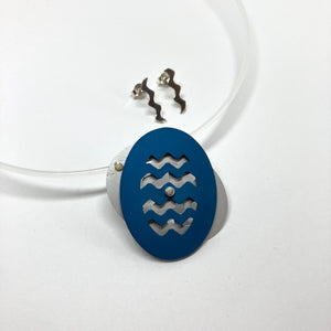 Wave necklace Nr.3 with silver earrings