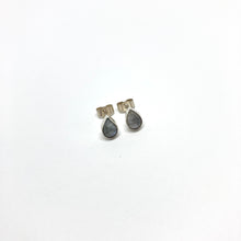 Load image into Gallery viewer, Moonstone drop silver stud earrings
