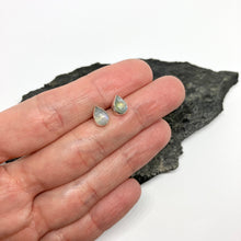 Load image into Gallery viewer, Moonstone drop silver stud earrings
