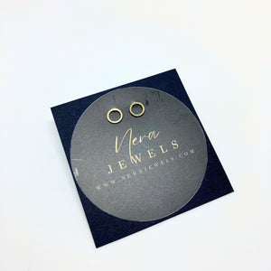 Circle gold-plated silver stud earrings
