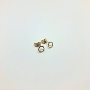 Circle gold-plated silver stud earrings