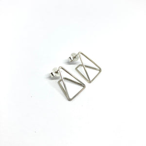 Tetra silver earrings
