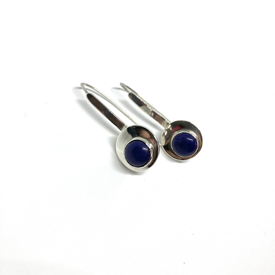 Universe silver earrings with lapis lazuli