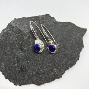 Universe silver earrings with lapis lazuli