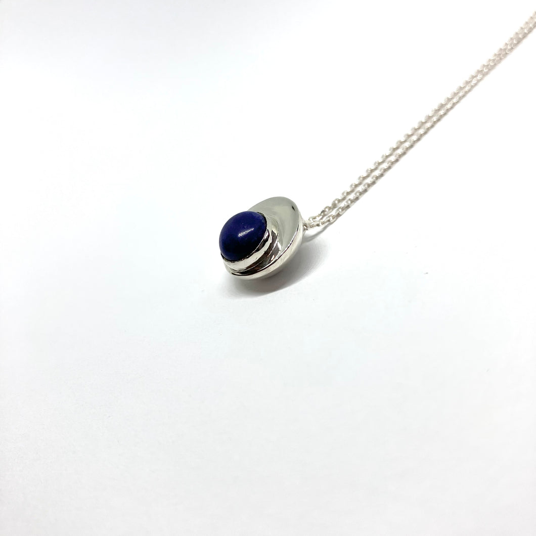 Universe silver pendant with lapis lazuli