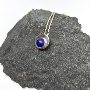 Universe silver pendant with lapis lazuli