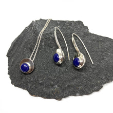 Load image into Gallery viewer, Universe silver earrings with lapis lazuli
