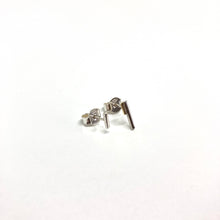 Load image into Gallery viewer, Line silver and gold asymmetric stud earrings
