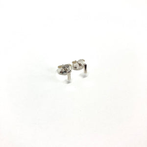 Line mini silver stud earrings