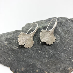 Ginkgo silver earrings