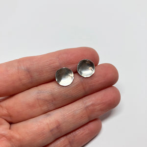 Raindrops - Lake silver stud earrings