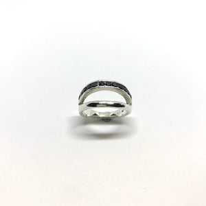Black zirconia silver ring