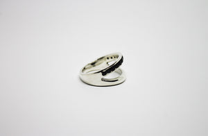Black zirconia silver ring