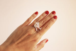Ginkgo leaf silver ring adjustable size