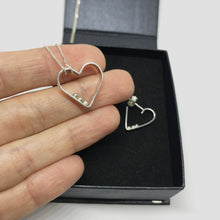 Load image into Gallery viewer, Silver heart earrings with balls
