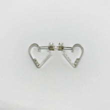 Load image into Gallery viewer, Silver heart earrings with balls
