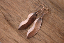 Load image into Gallery viewer, Kiss copper fold formed earrings
