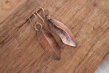 Load image into Gallery viewer, Kiss copper fold formed earrings
