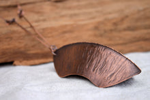 Load image into Gallery viewer, Kiss copper fold formed necklace
