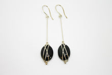 Load image into Gallery viewer, Obsidian silver earrings
