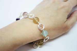 Silver plated bracelet with fluorite