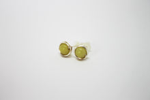 Load image into Gallery viewer, Minimal stud earrings jade silver plated
