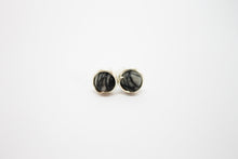 Load image into Gallery viewer, Minimal stud earrings zebra jasper silver plated
