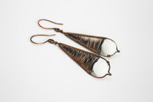 Load image into Gallery viewer, Woven copper mountain jade earrings
