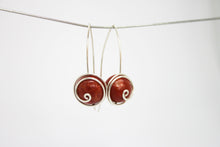 Load image into Gallery viewer, Minimal curl silver plated coral earrings
