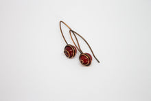 Load image into Gallery viewer, Minimal curl copper coral earrings
