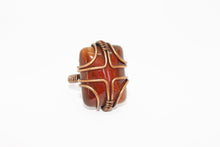 Load image into Gallery viewer, Carnelian ring angular copper
