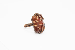 Carnelian ring angular copper