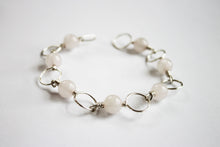 Load image into Gallery viewer, Silver plated bracelet pink jade

